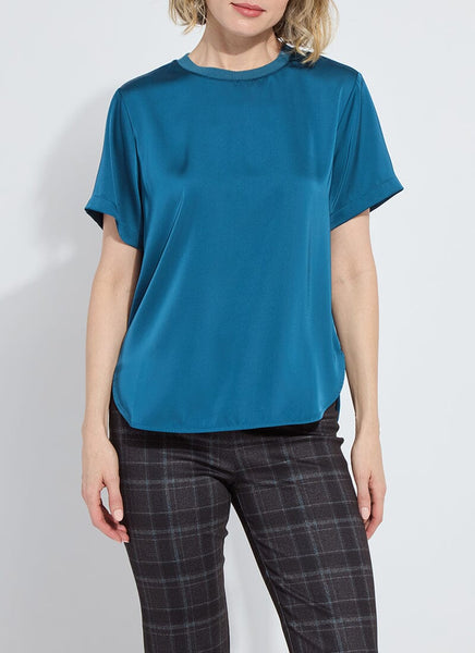 Aline Crew Neck Top - Irish Blue