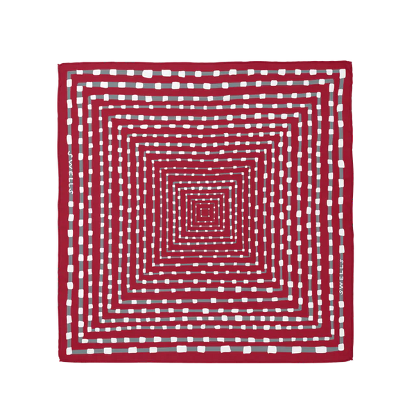 Crimson and Gray Scarf 26X26