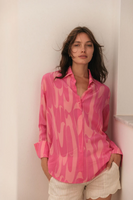 Daria French Cuff Blouse - Pink