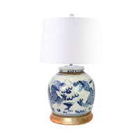 Ming Jar Lamp w/Dragons