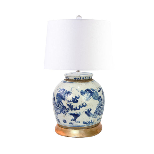 Ming Jar Lamp w/Dragons