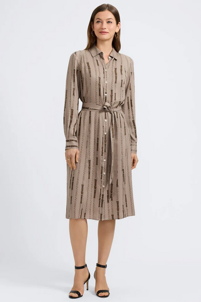 Fiona Midi Dress - Brown Multi