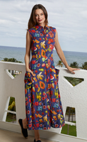 Sea Island Dress - Navy w/Fruit