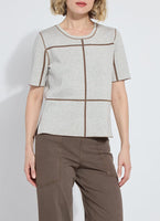 Odessa Reversible Knit Tee - Brown/Grey