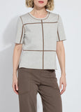 Odessa Reversible Knit Tee - Brown/Grey