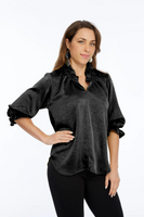 Hailey Blouse - Midnight Foile