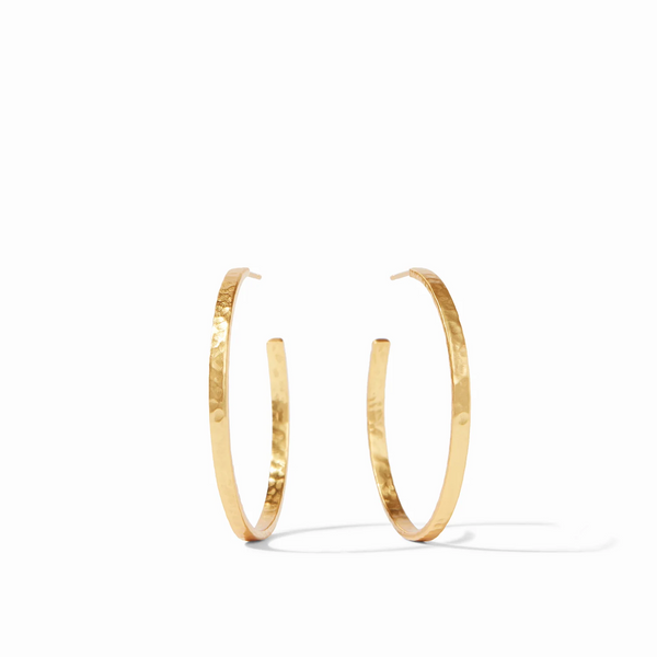 Crescent Hammered Hoop - Medium