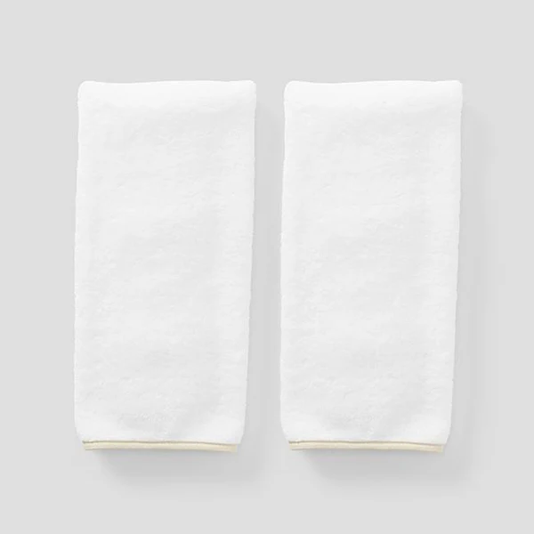 Pair Hand Towels - White/Sand