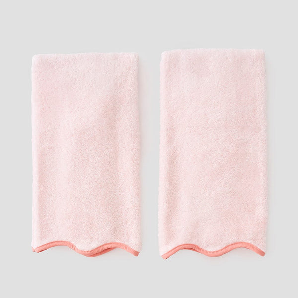 Scallop Hand Towels - Pink