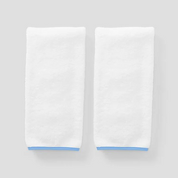 Pair Hand Towels - White/French Blue