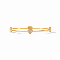 Gold Bangle w/Pave Hearts