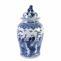 B&W Temple Jar w/Immortals