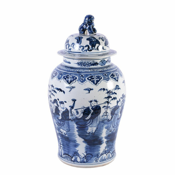 B&W Temple Jar w/Immortals