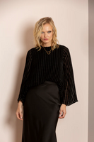 Lainey Velvet Blouse - Black