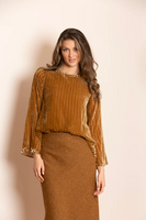 Lainey Velvet Blouse - Brown