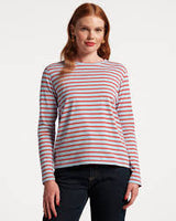 Long Sleeve Striped T Shirt - Blue/Red