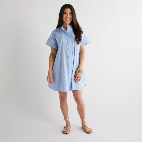 Margot Dress - Blue Stripe