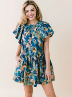 Margot Dress - Blue Watercolor