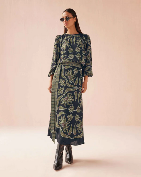 Nalini Wrap Skirt - Onyx