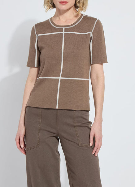 Odessa Reversible Knit Tee - Brown/Grey