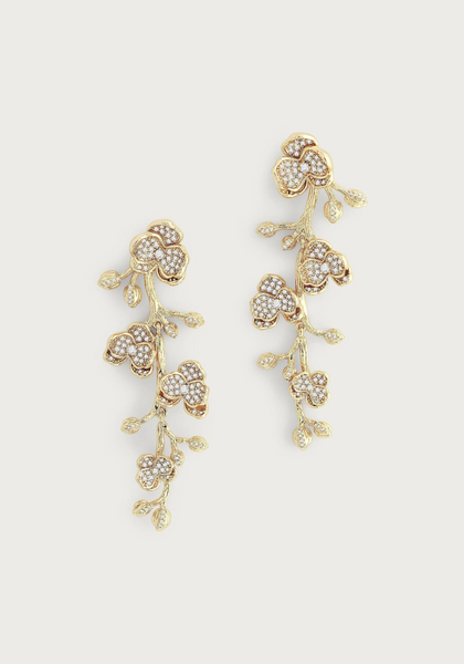 Orchid Pave Dangle Earrings