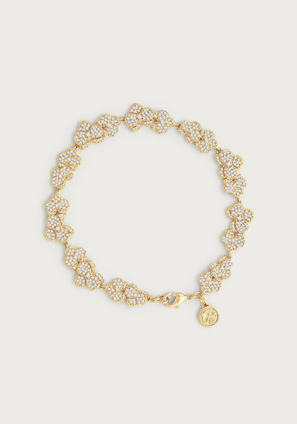 Orchid White Pave Tennis Bracelet Gold