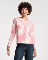 Long Sleeve Striped Tee - Oyster/Pink