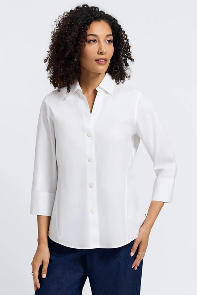 Paityn 3/4 Sleeve Blouse - White