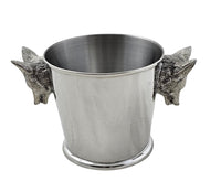 Pewter Ice Bucket w/ Fox Handles