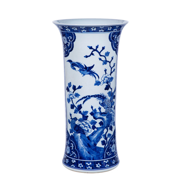 B&W Pheasant Vase - Medium