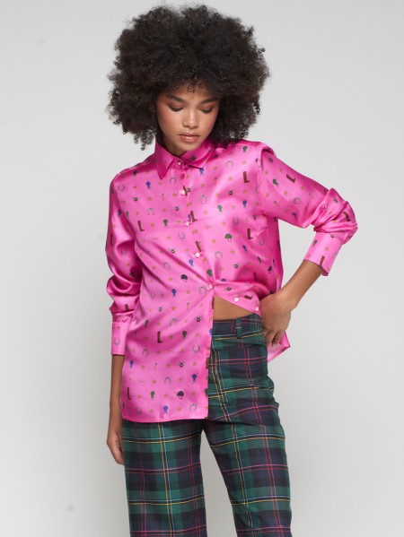 Silk Blouse - Pink Equestrian