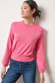 Pleated Sleeve Sweater - Calypso