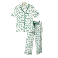 Pajama Set - Heart Green