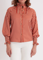 Plato Blouse - Terracotta Stripe