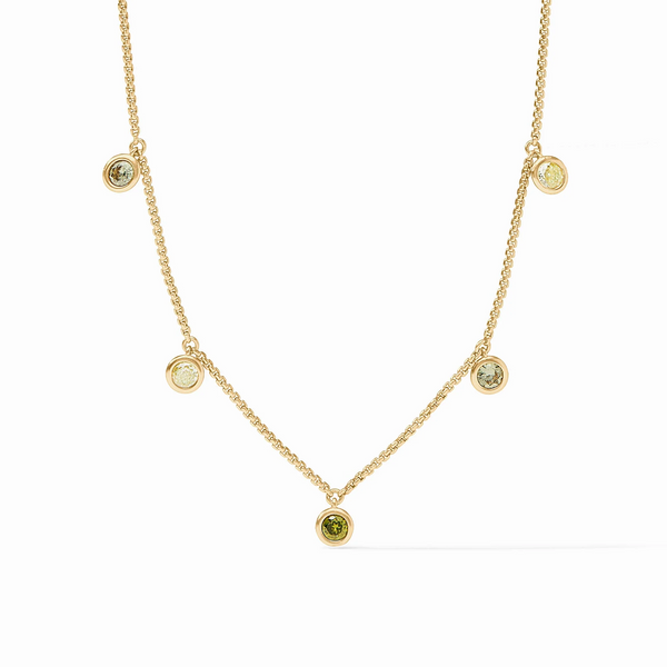 Rainbow Delicate Charm Necklace - Jade