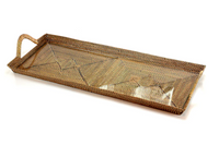 Rect. Wicker Tray w/Glass