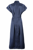 Rocky Dress - Navy Sueded Satin