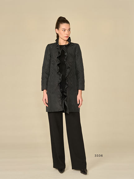 Ruffle Coat - Black