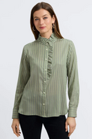 Sadie Blouse - Green Stripe