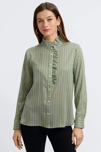 Sadie Blouse - Green Stripe