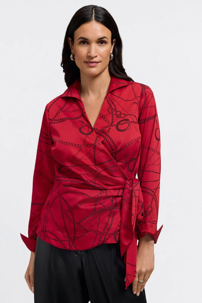 Salina Blouse - Red/Black