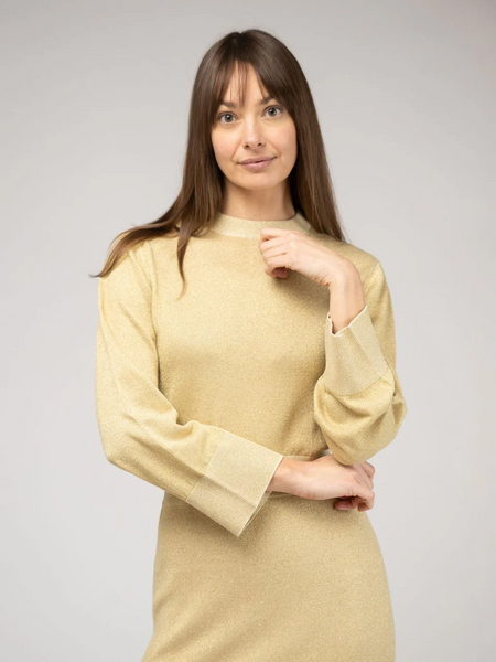 Shimmer Crewneck Sweater - Gold