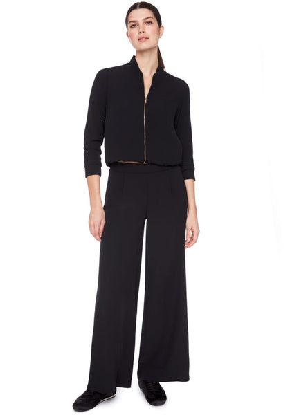 Silk Wide Leg Pants - Black