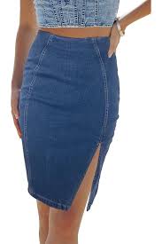 Tess Braided Denim Skirt - Blue