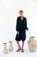 Stella Shirt Dress - Midnight