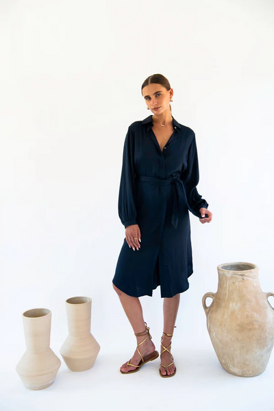 Stella Shirt Dress - Midnight