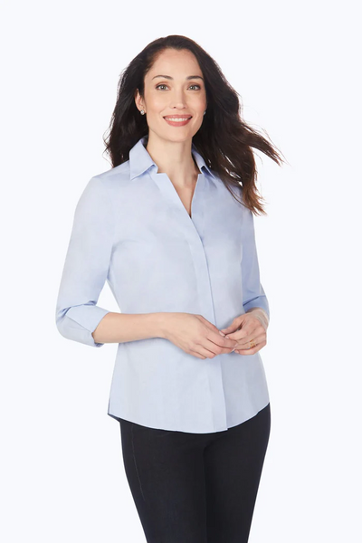 Taylor 3/4 Sleeve Blouse - Blue Wave