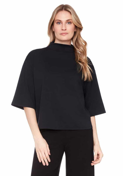 Mock Turtle Neck Tee - Black