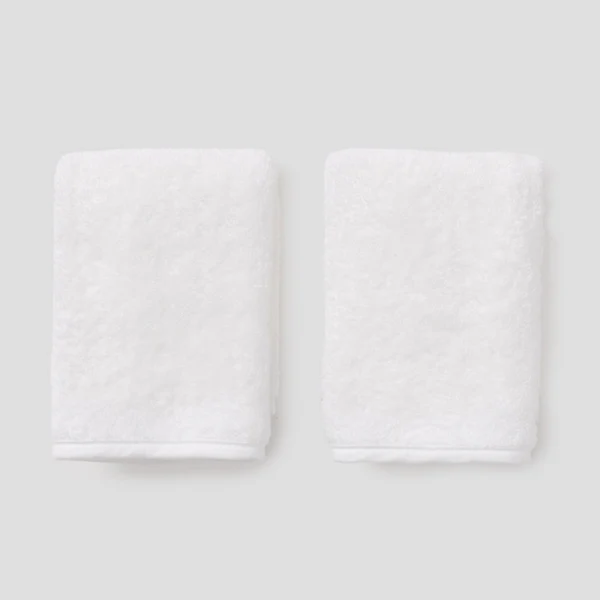 Pair Wash Cloths - Whtie/White