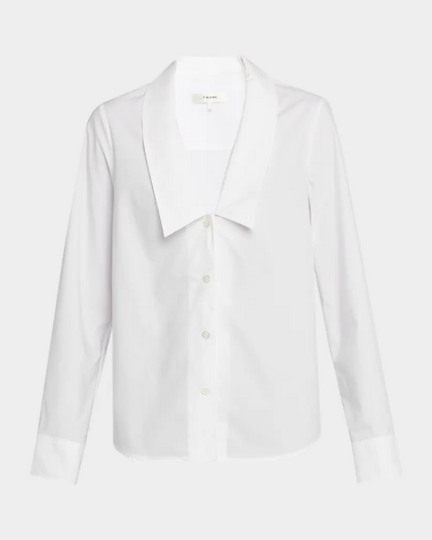 Low Collar Blouse - White